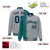 Custom Gray Teal Pinstripe Navy-Teal Gradient Fashion Varsity Full-Snap Jacket