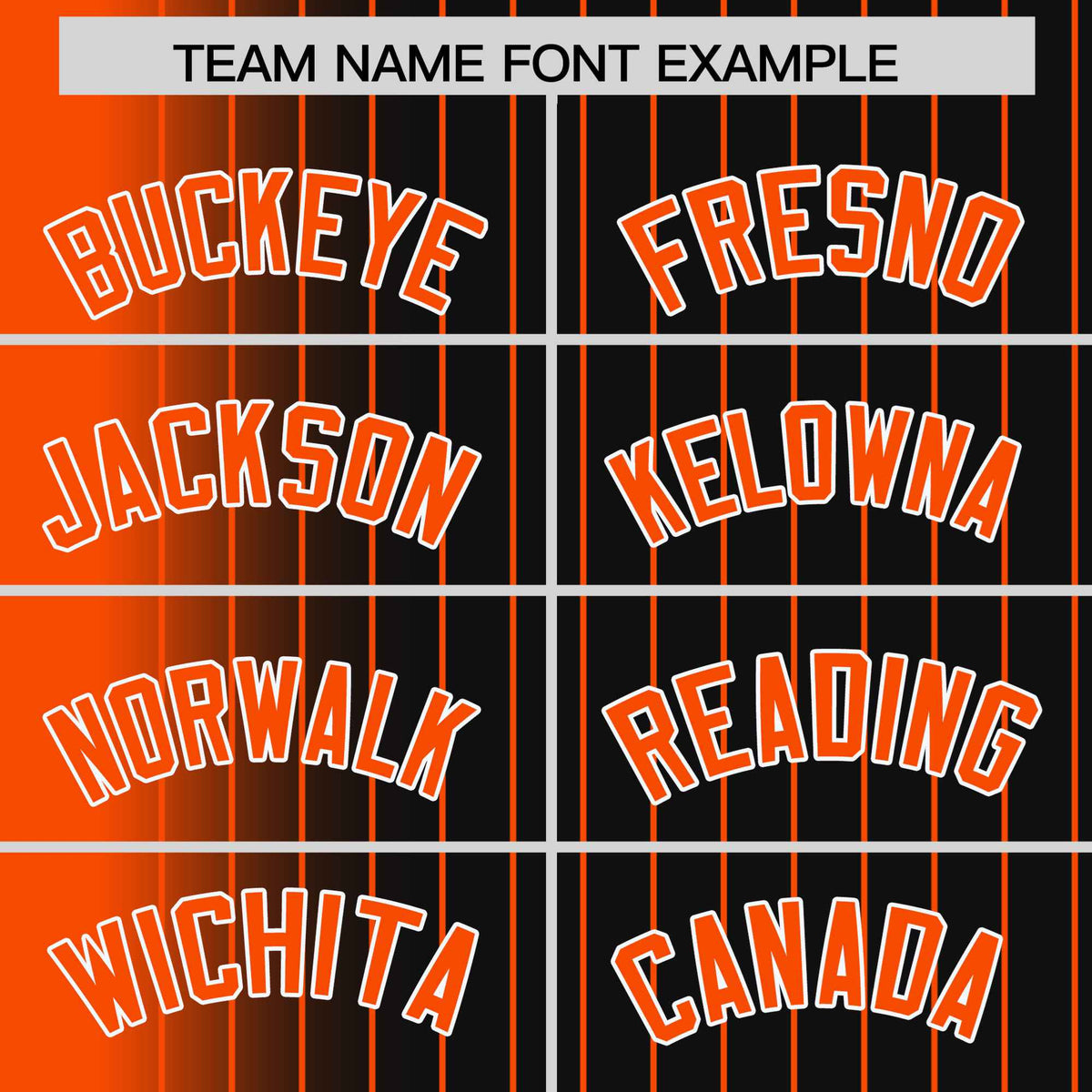 Custom Black Orange Pinstripe Orange-White Gradient Fashion Varsity Full-Snap Jacket