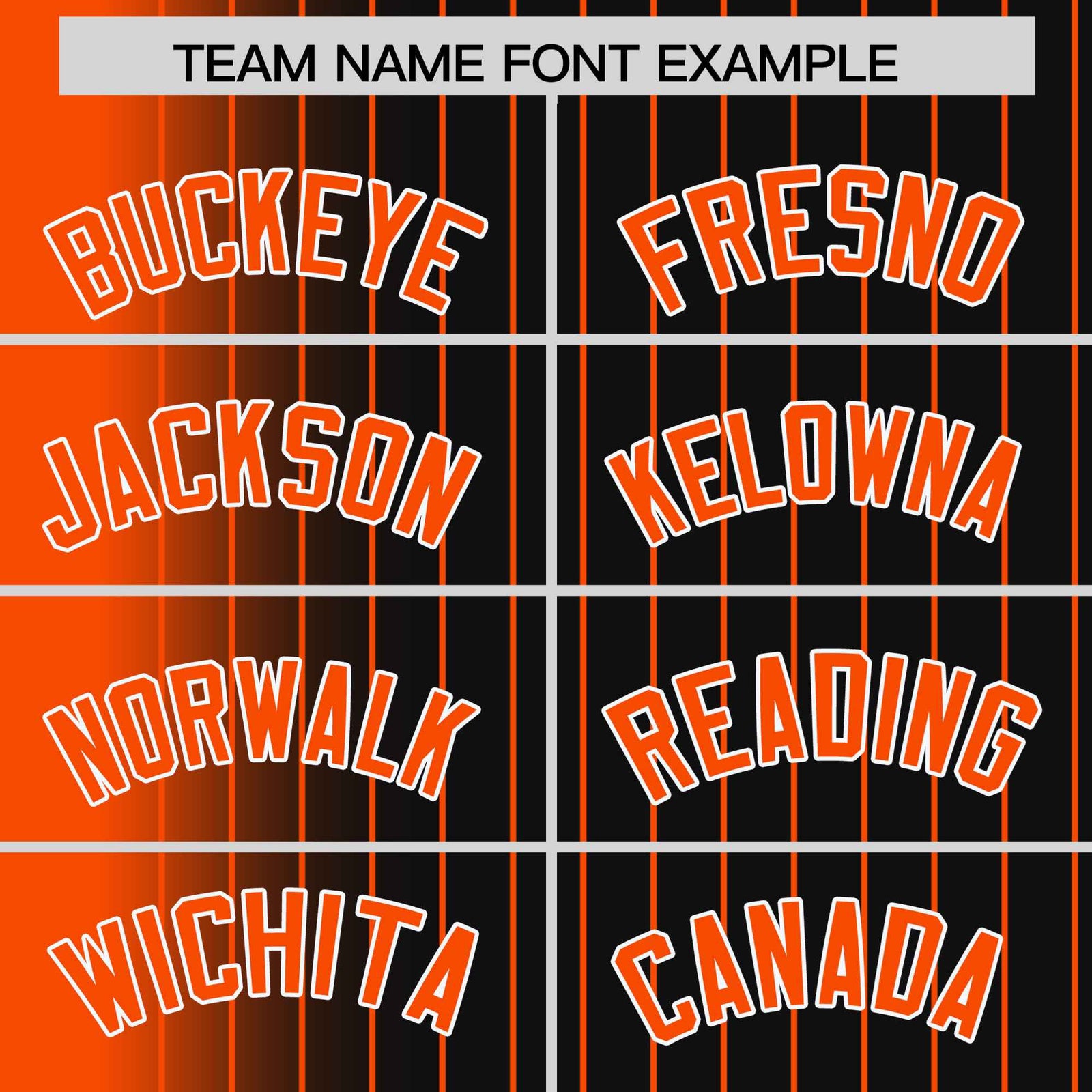 Custom Black Orange Pinstripe Orange-White Gradient Fashion Varsity Full-Snap Jacket