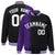 Custom Black Purple Pinstripe White-Purple Gradient Fashion Varsity Full-Snap Jacket