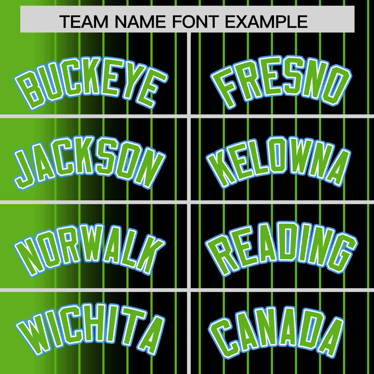 Custom Black Neon Green Pinstripe Powder Blue-Neon Green Gradient Fashion Varsity Full-Snap Jacket