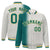 Custom Cream Aqua Pinstripe Gold-Aqua Gradient Fashion Varsity Full-Snap Jacket