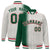 Custom Cream Green Pinstripe Red-Green Gradient Fashion Varsity Full-Snap Jacket