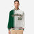 Custom Cream Green Pinstripe Red-Green Gradient Fashion Varsity Full-Snap Jacket