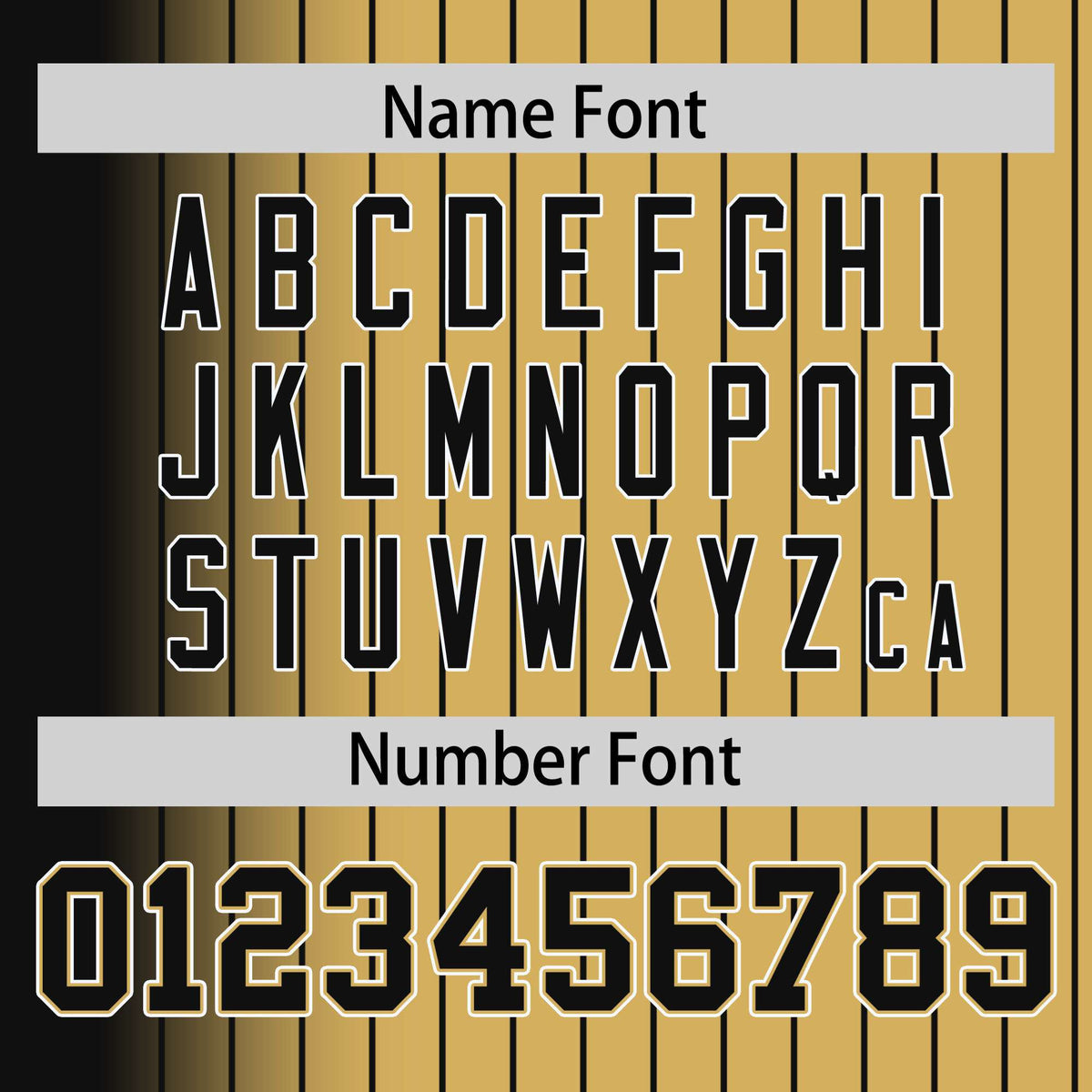 Custom Old Gold Black Pinstripe White-Black Gradient Fashion Varsity Full-Snap Jacket