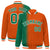 Custom Orange Kelly Green Pinstripe White-Kelly Green Gradient Fashion Varsity Full-Snap Jacket