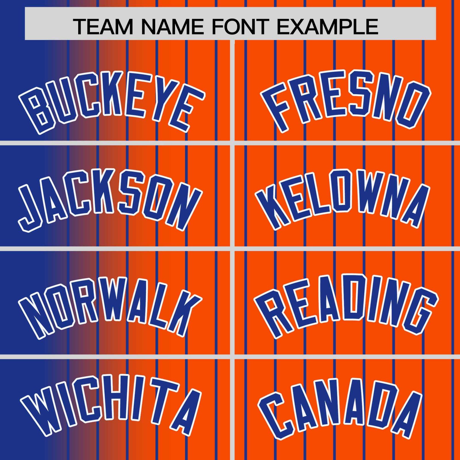 Custom Orange Royal Blue Pinstripe White-Royal Blue Gradient Fashion Varsity Full-Snap Jacket