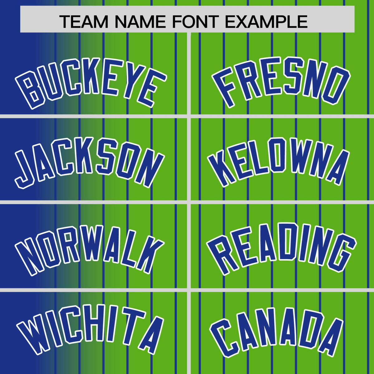 Custom Neon Green Royal-Blue Pinstripe White-Royal Blue Gradient Fashion Varsity Full-Snap Jacket