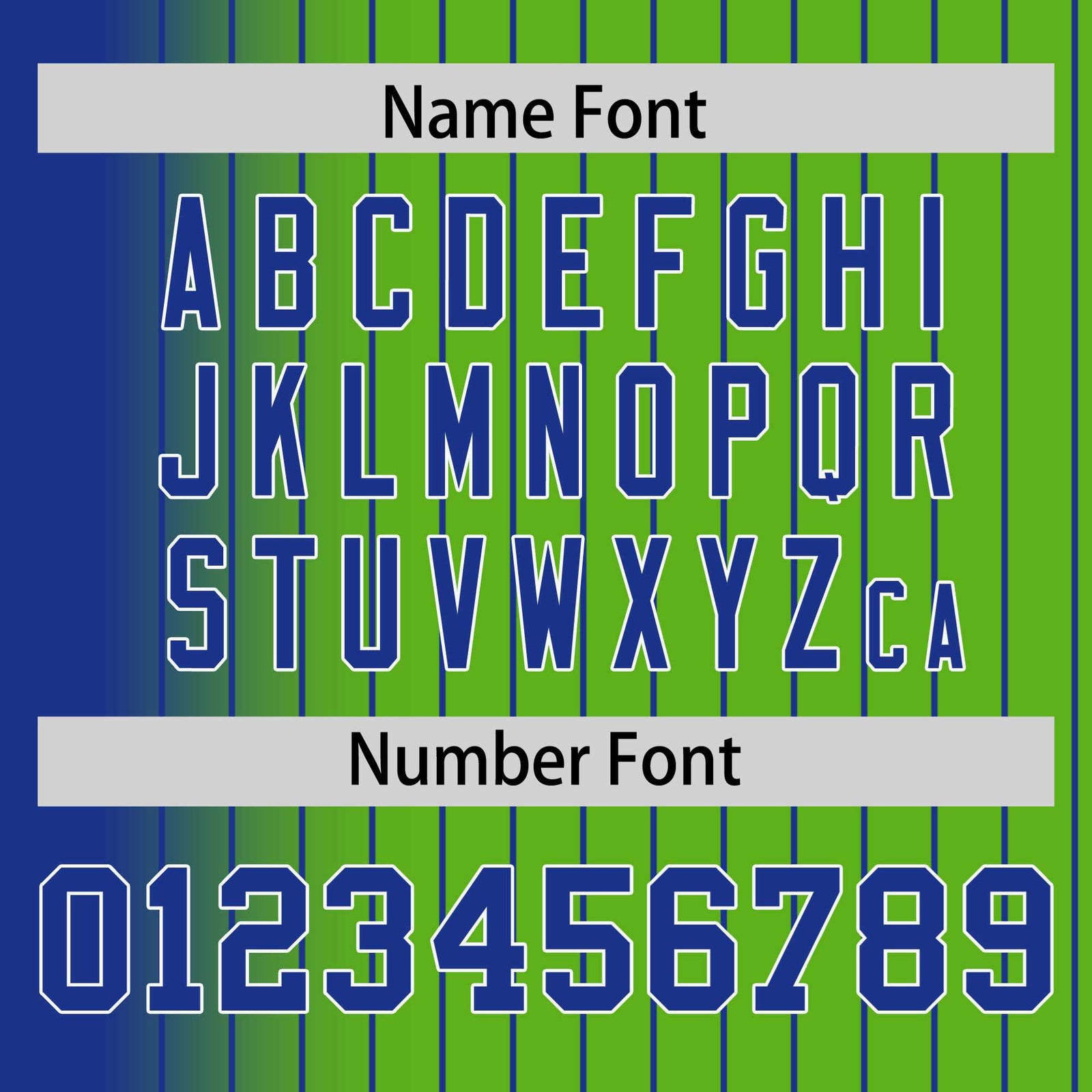 Custom Neon Green Royal-Blue Pinstripe White-Royal Blue Gradient Fashion Varsity Full-Snap Jacket