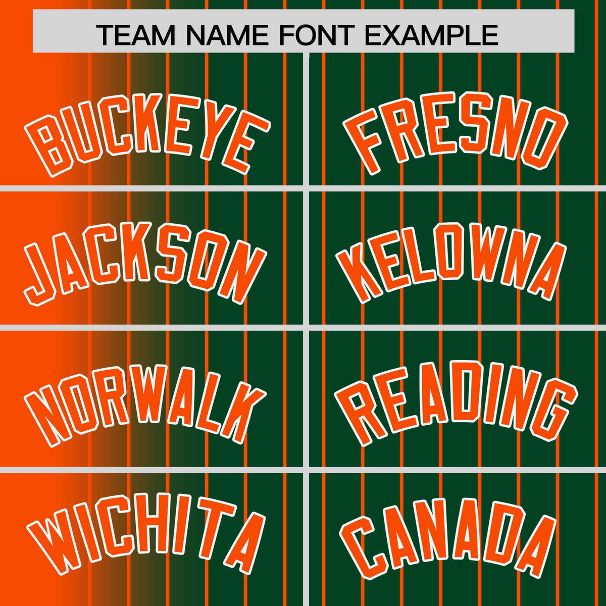 Custom Green Orange Pinstripe White-Orange Gradient Fashion Varsity Full-Snap Jacket