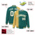 Custom Aqua Old-Gold Pinstripe White-Old Gold Gradient Fashion Varsity Full-Snap Jacket