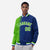 Custom Royal Blue Neon-Green Pinstripe White-Neon Green Gradient Fashion Varsity Full-Snap Jacket