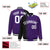 Custom Purple Black Pinstripe White-Black Gradient Fashion Varsity Full-Snap Jacket