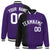 Custom Purple Black Pinstripe White-Black Gradient Fashion Varsity Full-Snap Jacket