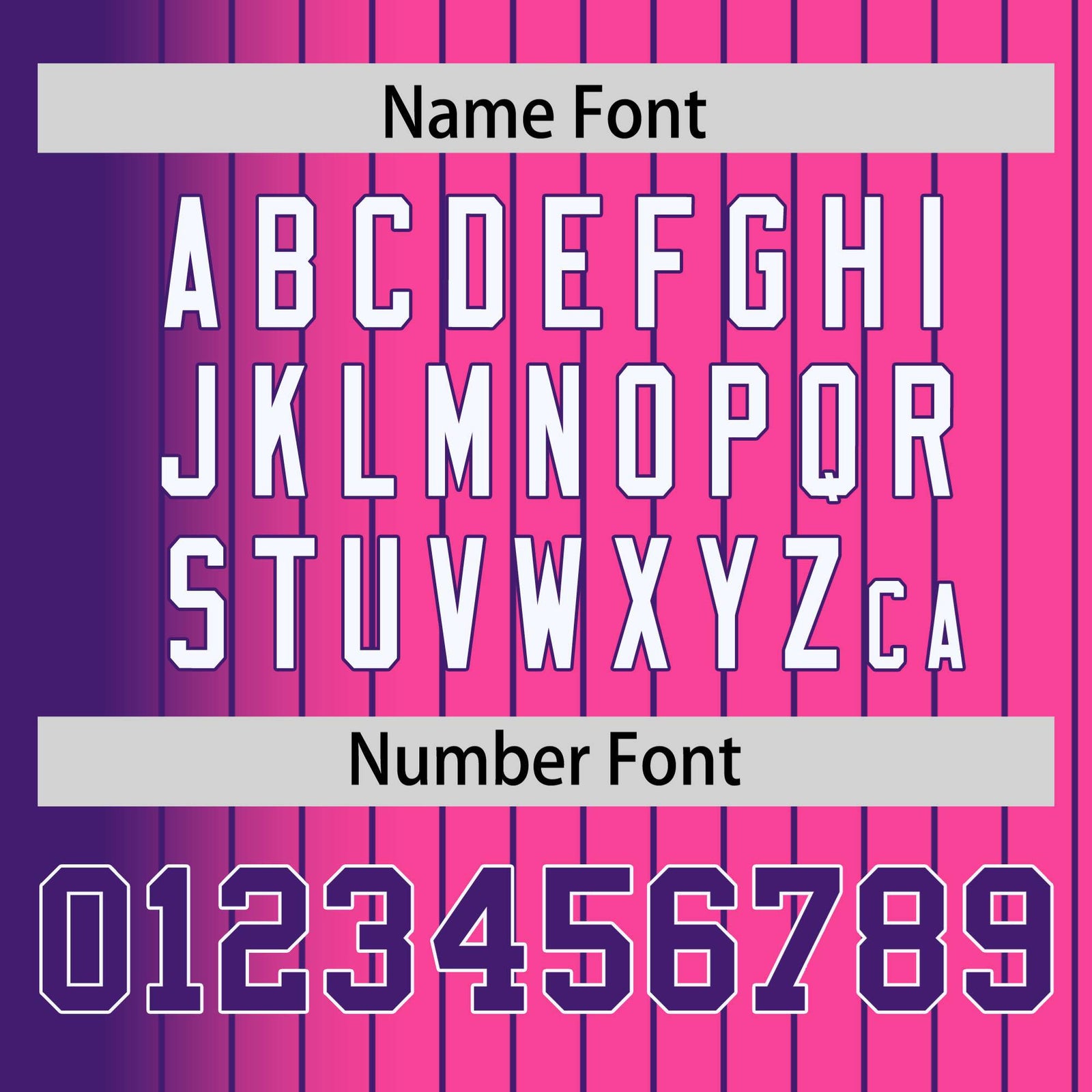 Custom Pink Purple Pinstripe White-Purple Gradient Fashion Varsity Full-Snap Jacket