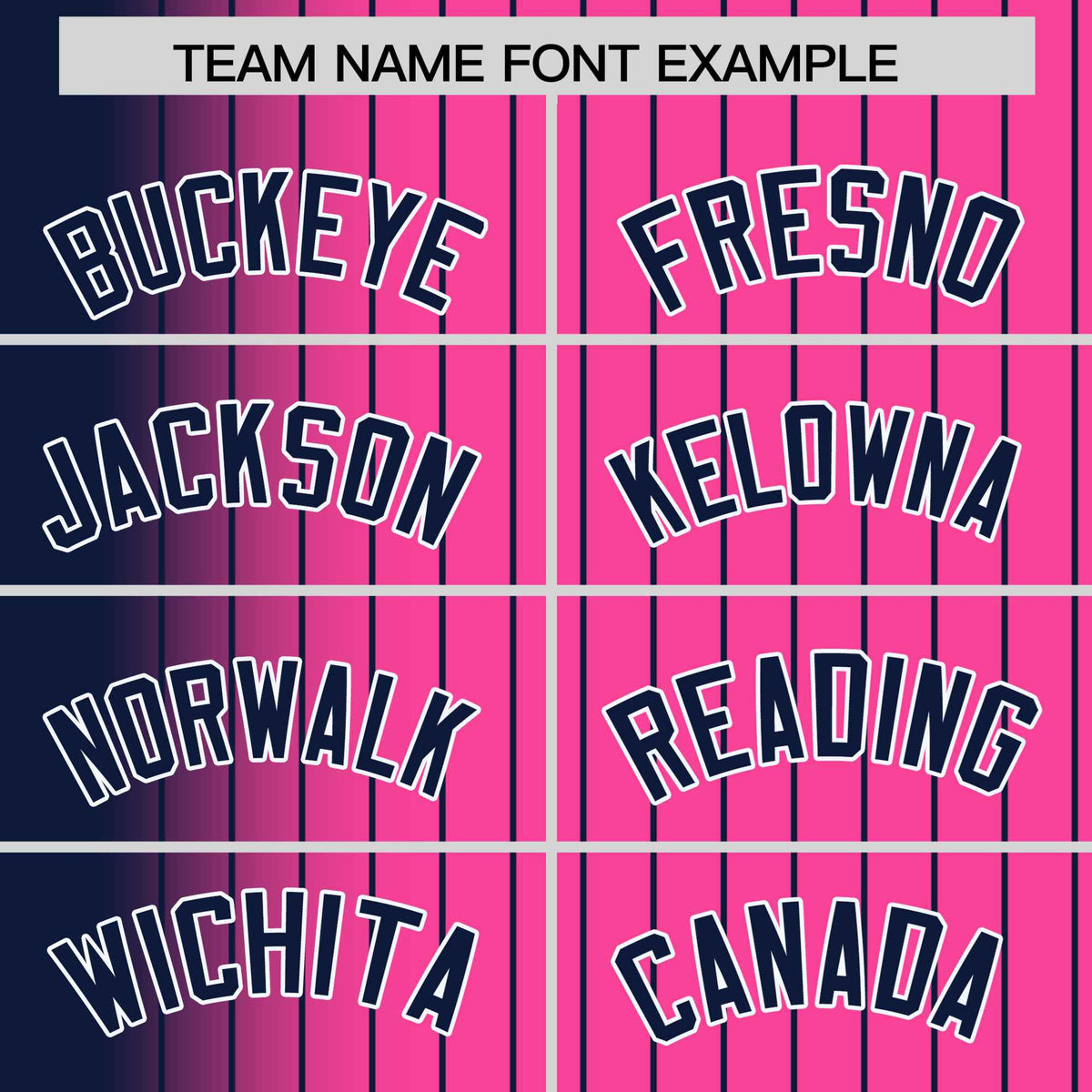 Custom Pink Navy Pinstripe White-Navy Gradient Fashion Varsity Full-Snap Jacket