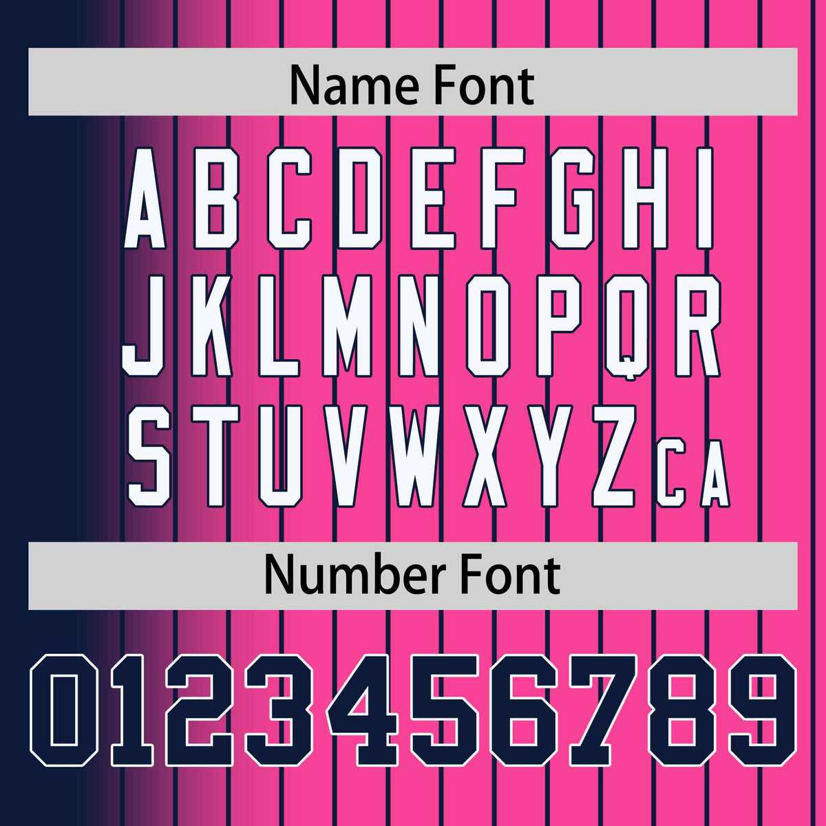 Custom Pink Navy Pinstripe White-Navy Gradient Fashion Varsity Full-Snap Jacket