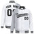 Custom White Gray Pinstripe Black-Gray Gradient Fashion Varsity Full-Snap Jacket