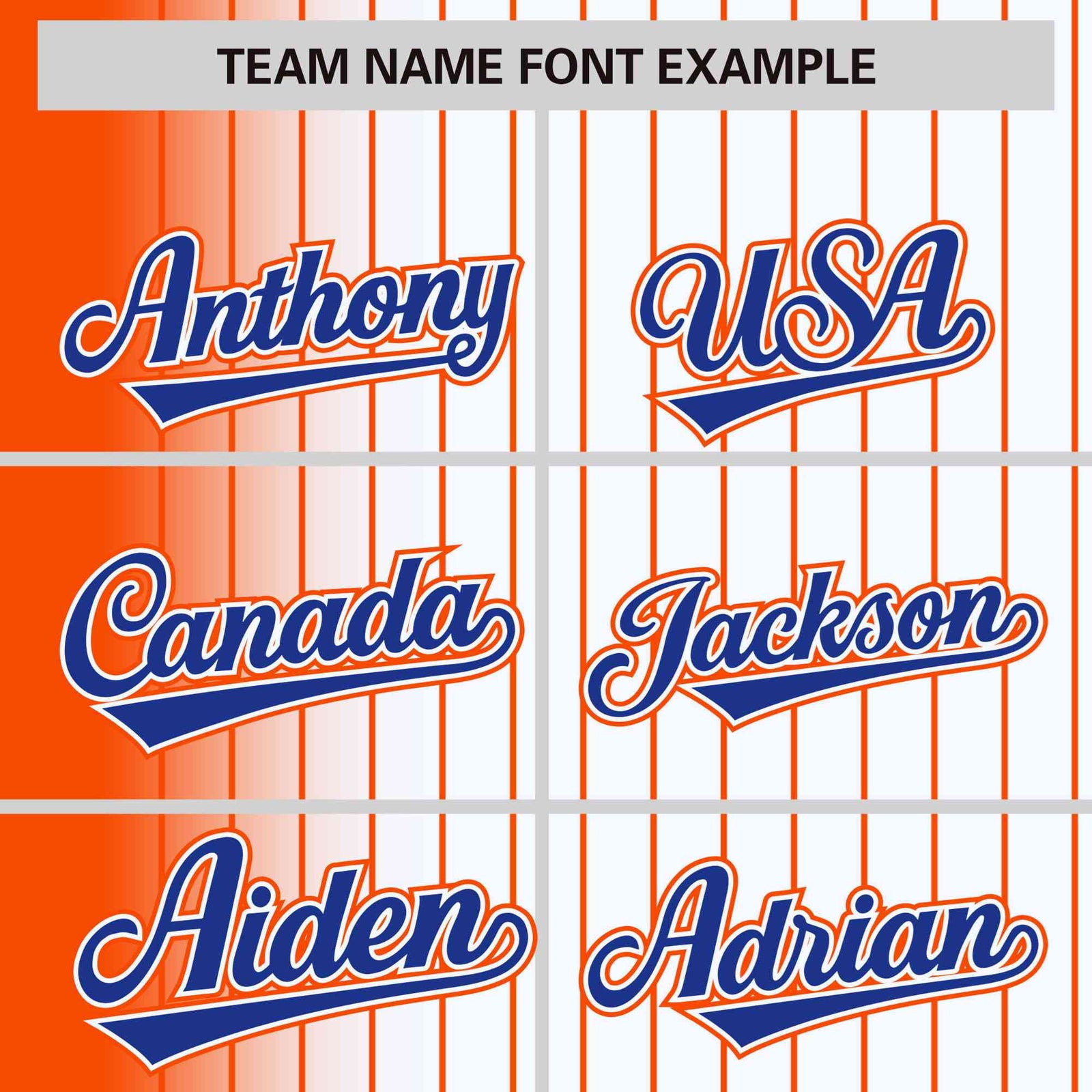 Custom White Orange Pinstripe Orange-Royal Blue Gradient Fashion Varsity Full-Snap Jacket