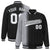 Custom Black Gray Pinstripe White-Gray Gradient Fashion Varsity Full-Snap Jacket