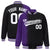 Custom Black Purple Pinstripe White-Purple Gradient Fashion Varsity Full-Snap Jacket