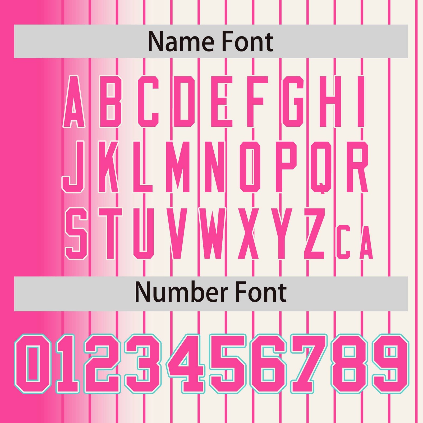 Custom Cream Pink Pinstripe Aqua-Pink Gradient Fashion Varsity Full-Snap Jacket