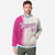 Custom Cream Pink Pinstripe Aqua-Pink Gradient Fashion Varsity Full-Snap Jacket