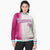 Custom Cream Pink Pinstripe Aqua-Pink Gradient Fashion Varsity Full-Snap Jacket