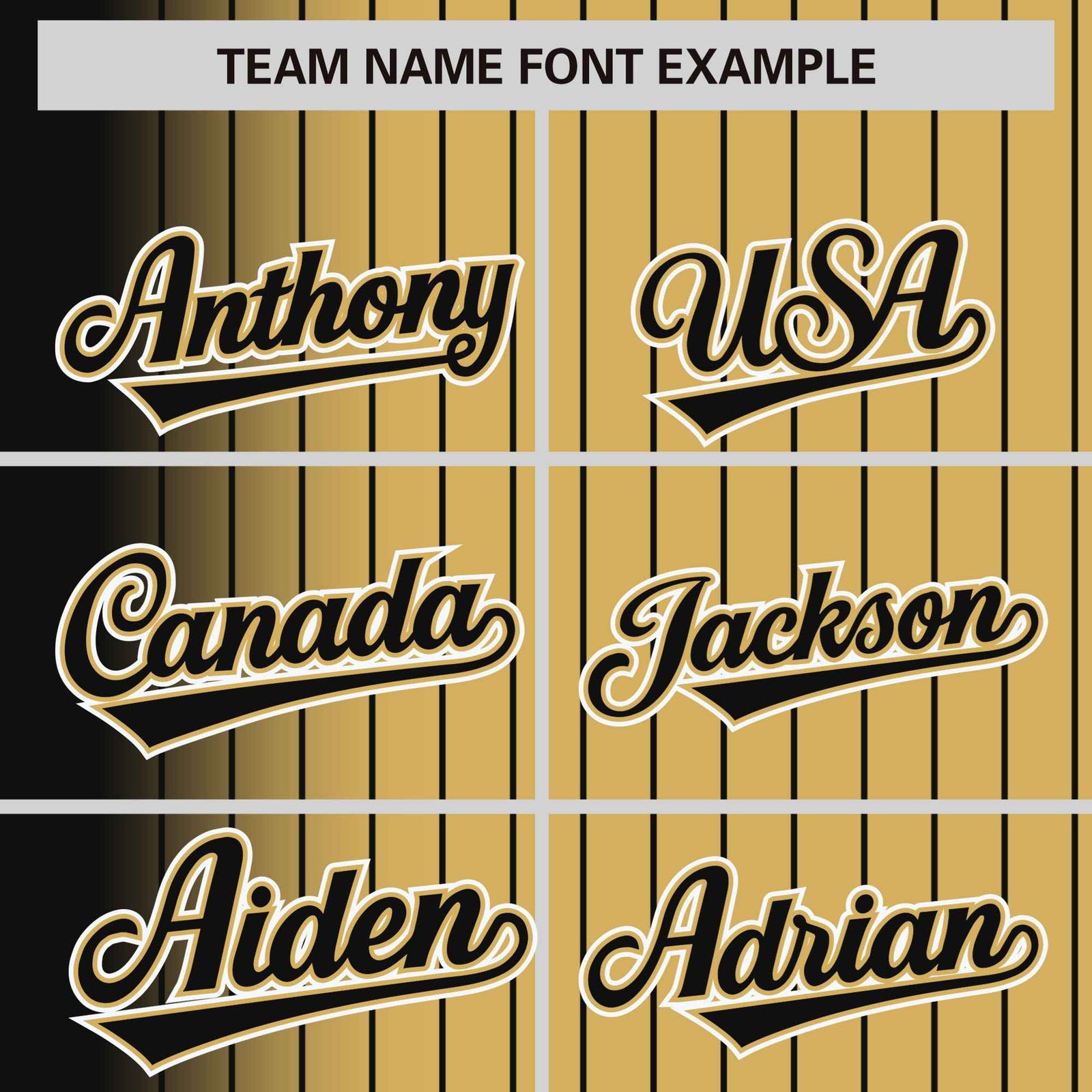 Custom Old Gold Black Pinstripe White-Black Gradient Fashion Varsity Full-Snap Jacket