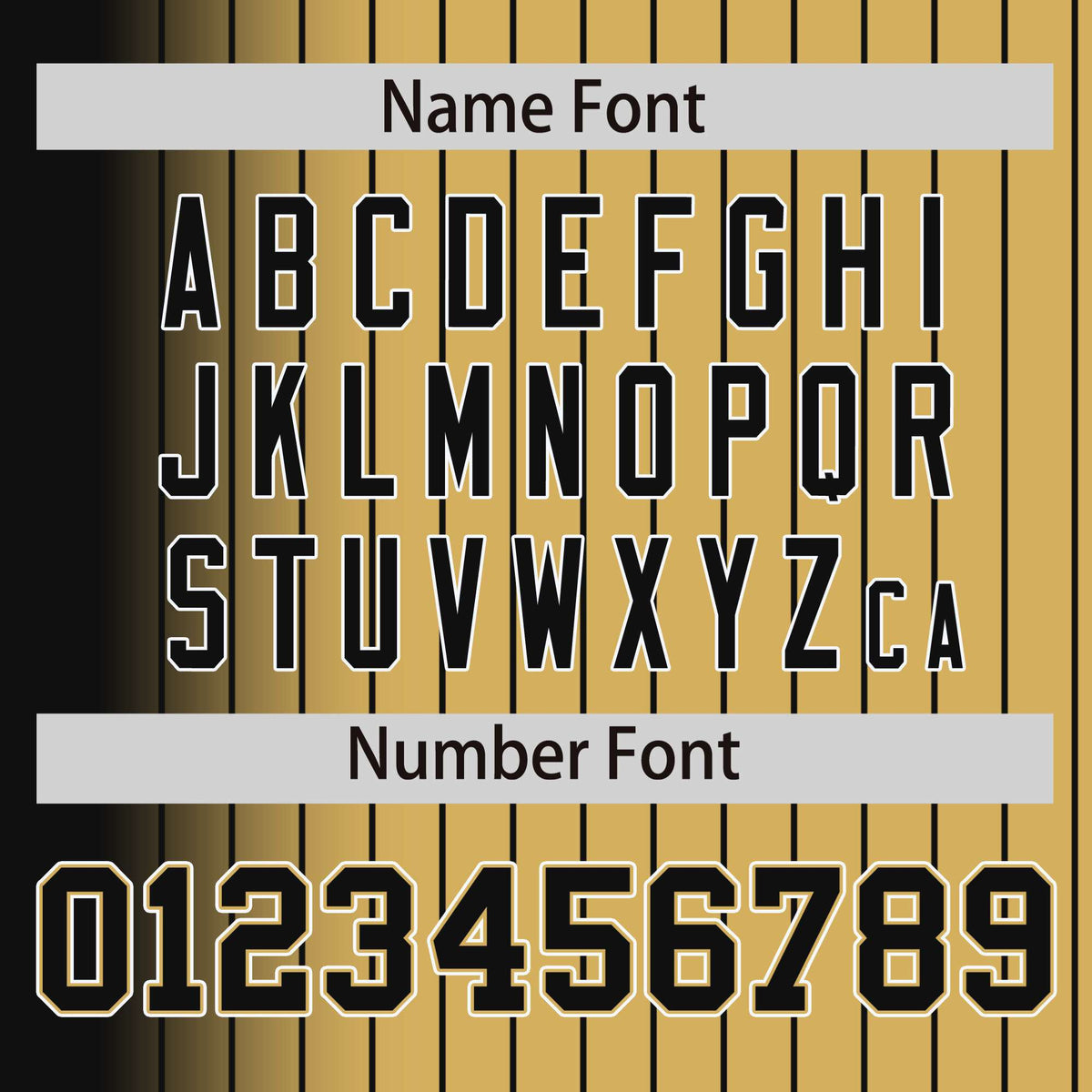 Custom Old Gold Black Pinstripe White-Black Gradient Fashion Varsity Full-Snap Jacket