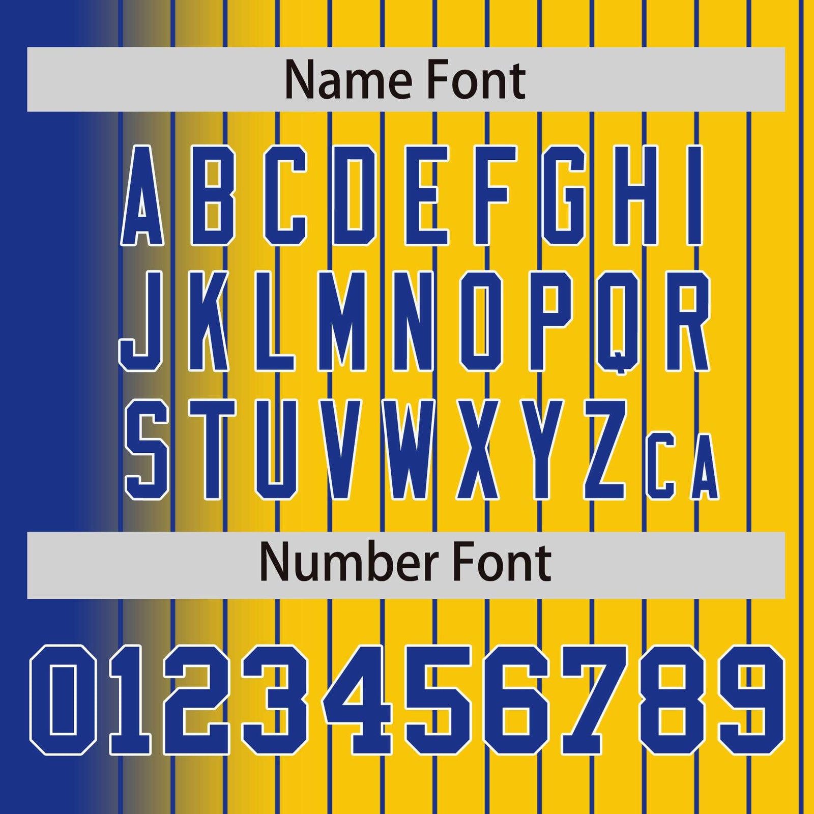 Custom Gold Royal-Blue Pinstripe White-Royal Blue Gradient Fashion Varsity Full-Snap Jacket