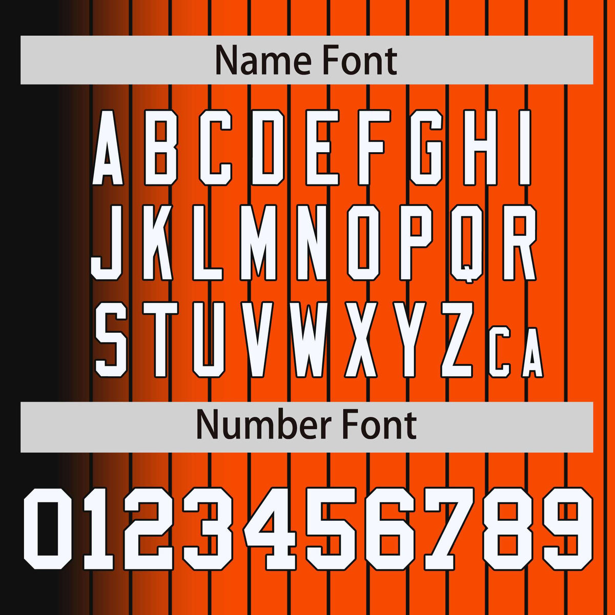 Custom Orange Black Pinstripe White-Black Gradient Fashion Varsity Full-Snap Jacket