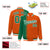 Custom Orange Kelly Green Pinstripe White-Kelly Green Gradient Fashion Varsity Full-Snap Jacket