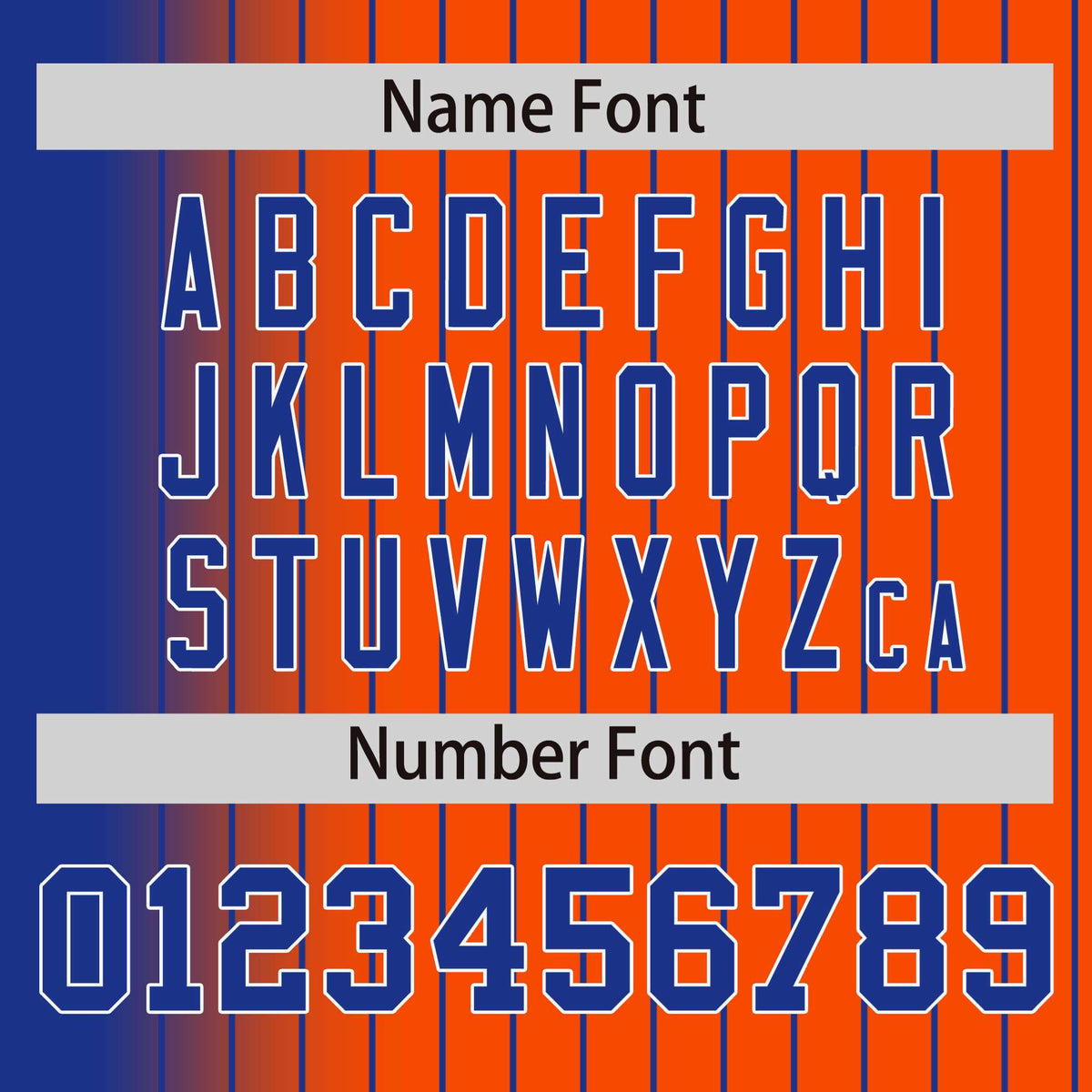 Custom Orange Royal Blue Pinstripe White-Royal Blue Gradient Fashion Varsity Full-Snap Jacket