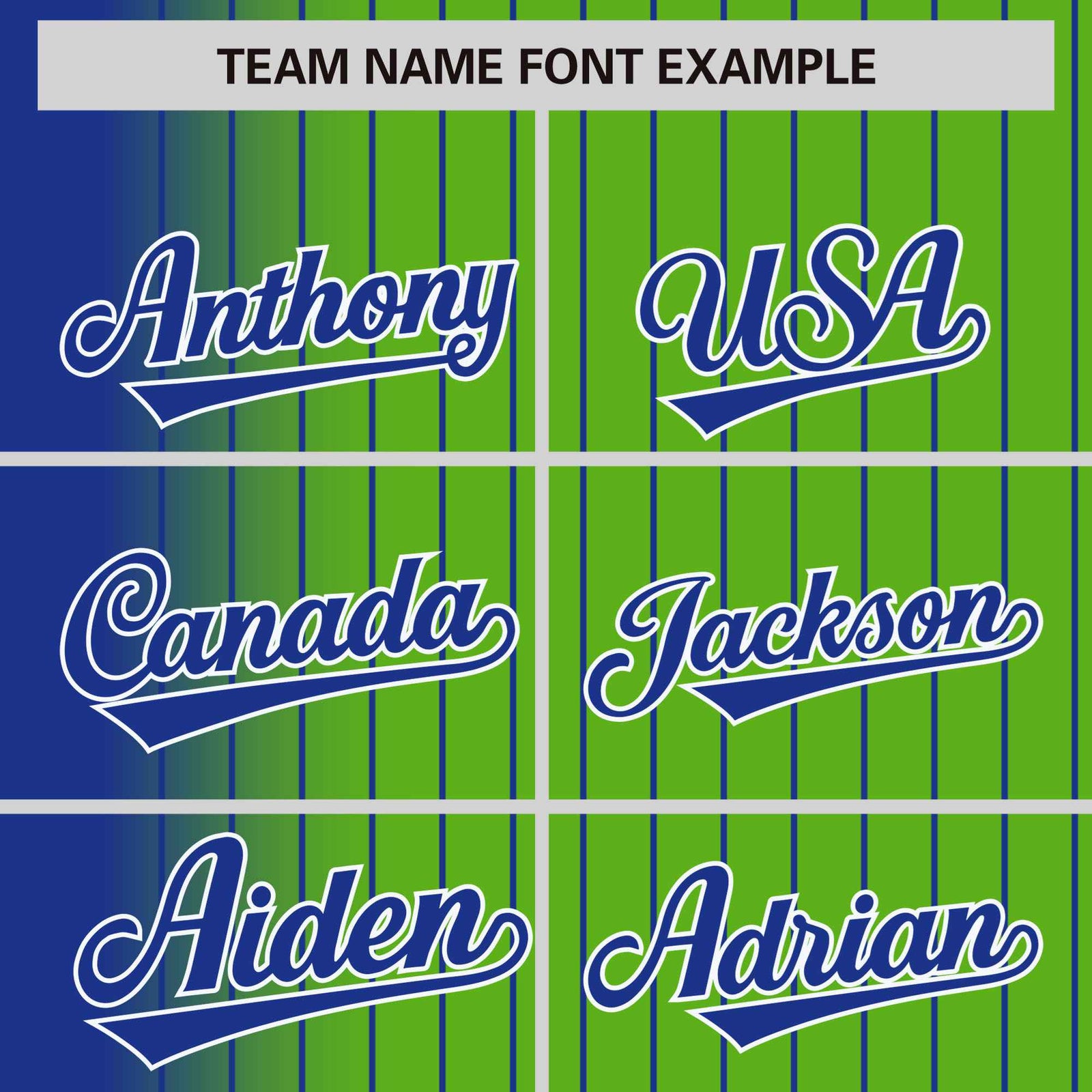 Custom Neon Green Royal-Blue Pinstripe White-Royal Blue Gradient Fashion Varsity Full-Snap Jacket