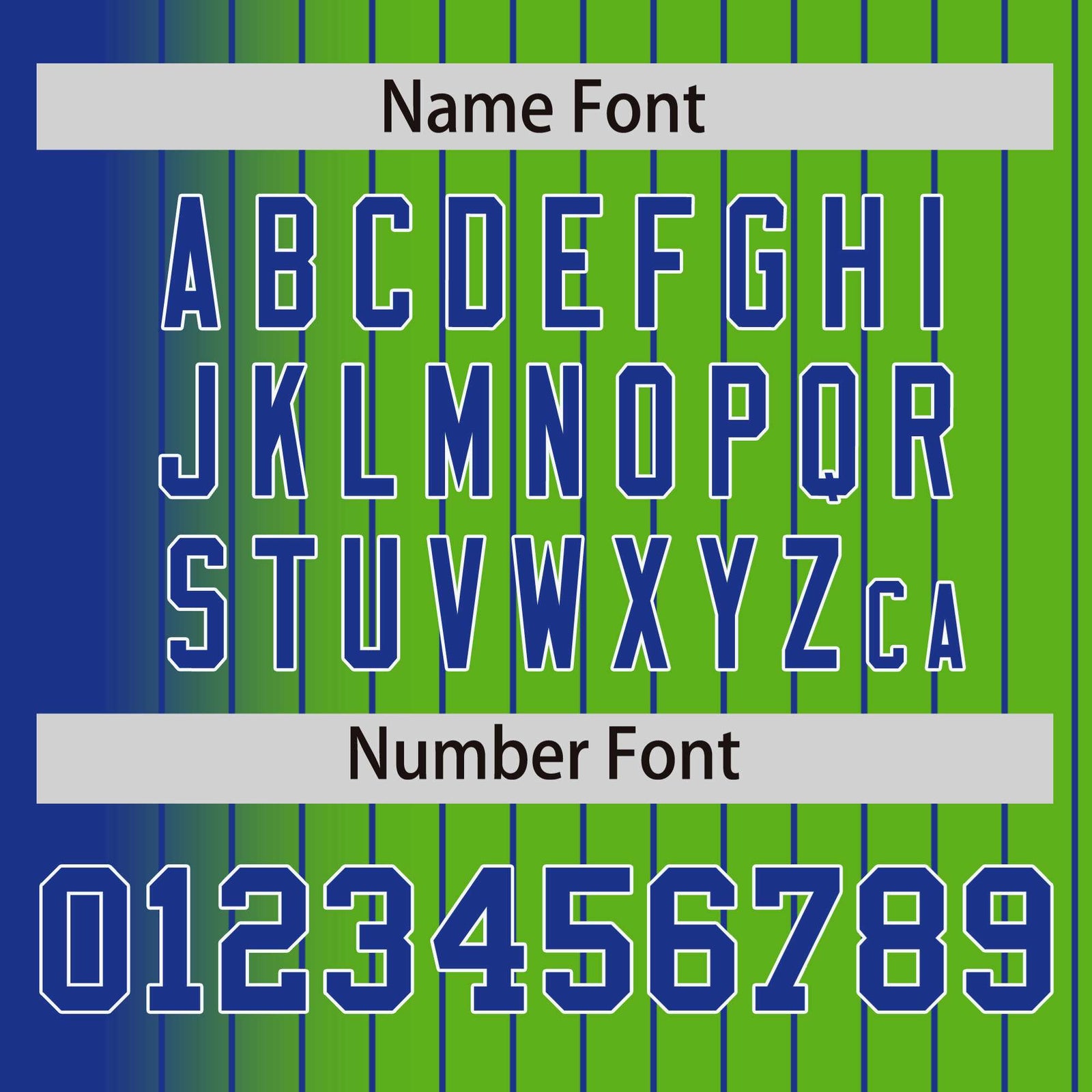 Custom Neon Green Royal-Blue Pinstripe White-Royal Blue Gradient Fashion Varsity Full-Snap Jacket