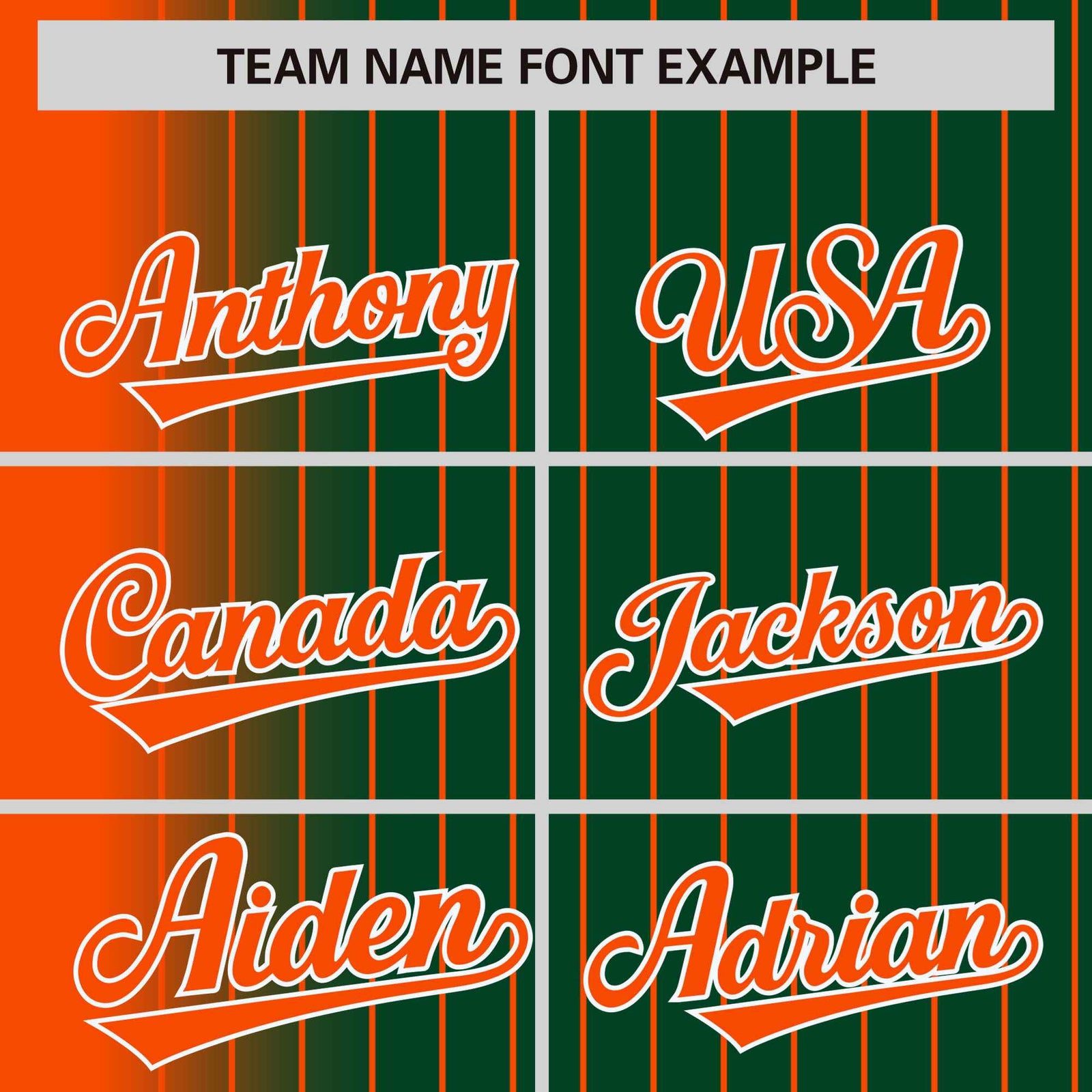 Custom Green Orange Pinstripe White-Orange Gradient Fashion Varsity Full-Snap Jacket