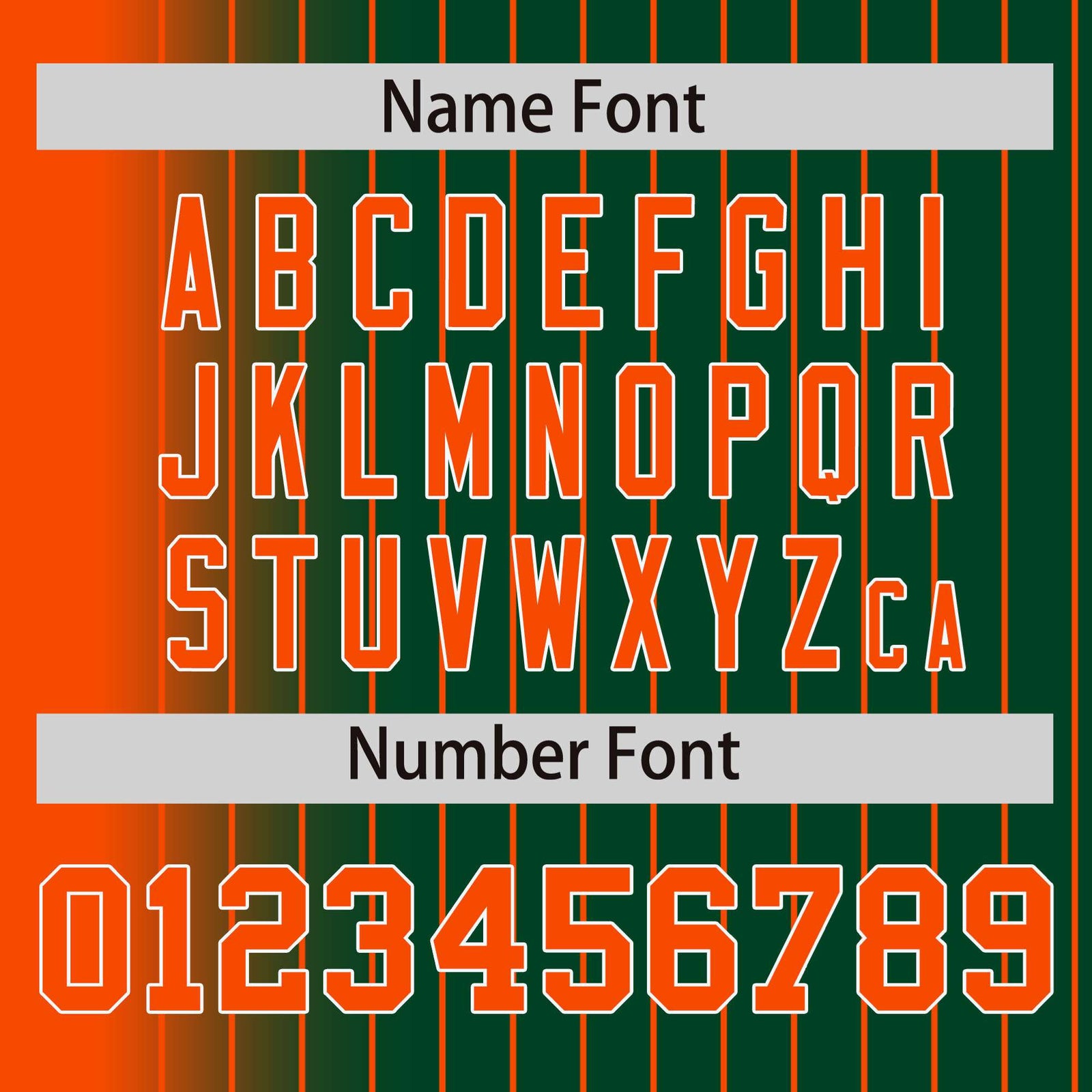 Custom Green Orange Pinstripe White-Orange Gradient Fashion Varsity Full-Snap Jacket