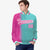 Custom Aqua Pink Pinstripe White-Pink Gradient Fashion Varsity Full-Snap Jacket