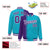 Custom Aqua Purple Pinstripe White-Purple Gradient Fashion Varsity Full-Snap Jacket