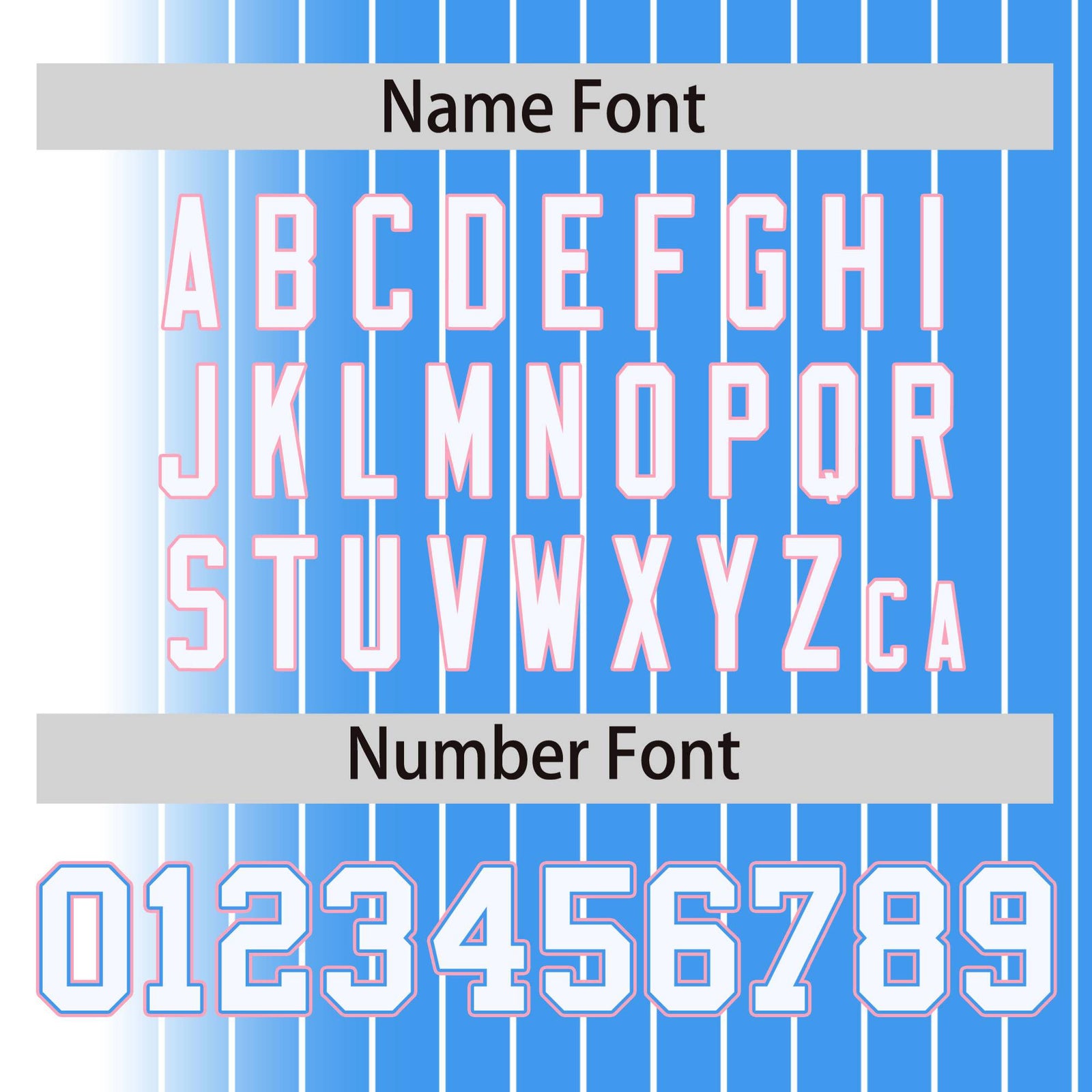 Custom Powder Blue White Pinstripe Powder Blue-White Gradient Fashion Varsity Full-Snap Jacket