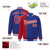 Custom Royal Blue Red Pinstripe White-Red Gradient Fashion Varsity Full-Snap Jacket