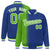 Custom Royal Blue Neon-Green Pinstripe White-Neon Green Gradient Fashion Varsity Full-Snap Jacket