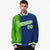 Custom Royal Blue Neon-Green Pinstripe White-Neon Green Gradient Fashion Varsity Full-Snap Jacket