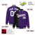 Custom Purple Black Pinstripe White-Black Gradient Fashion Varsity Full-Snap Jacket