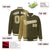 Custom Olive Old Gold Pinstripe White-Old Gold Gradient Fashion Varsity Full-Snap Jacket