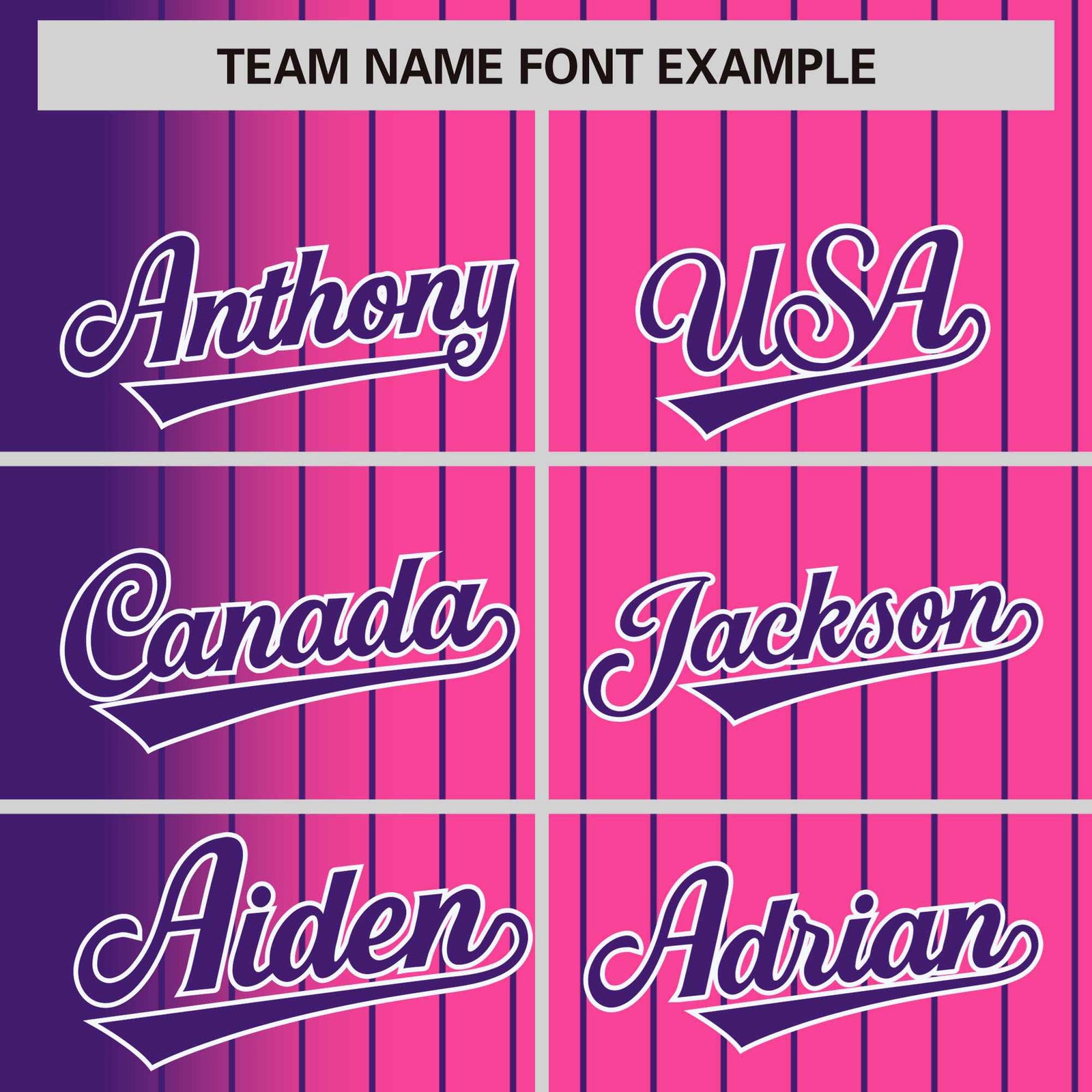 Custom Pink Purple Pinstripe White-Purple Gradient Fashion Varsity Full-Snap Jacket