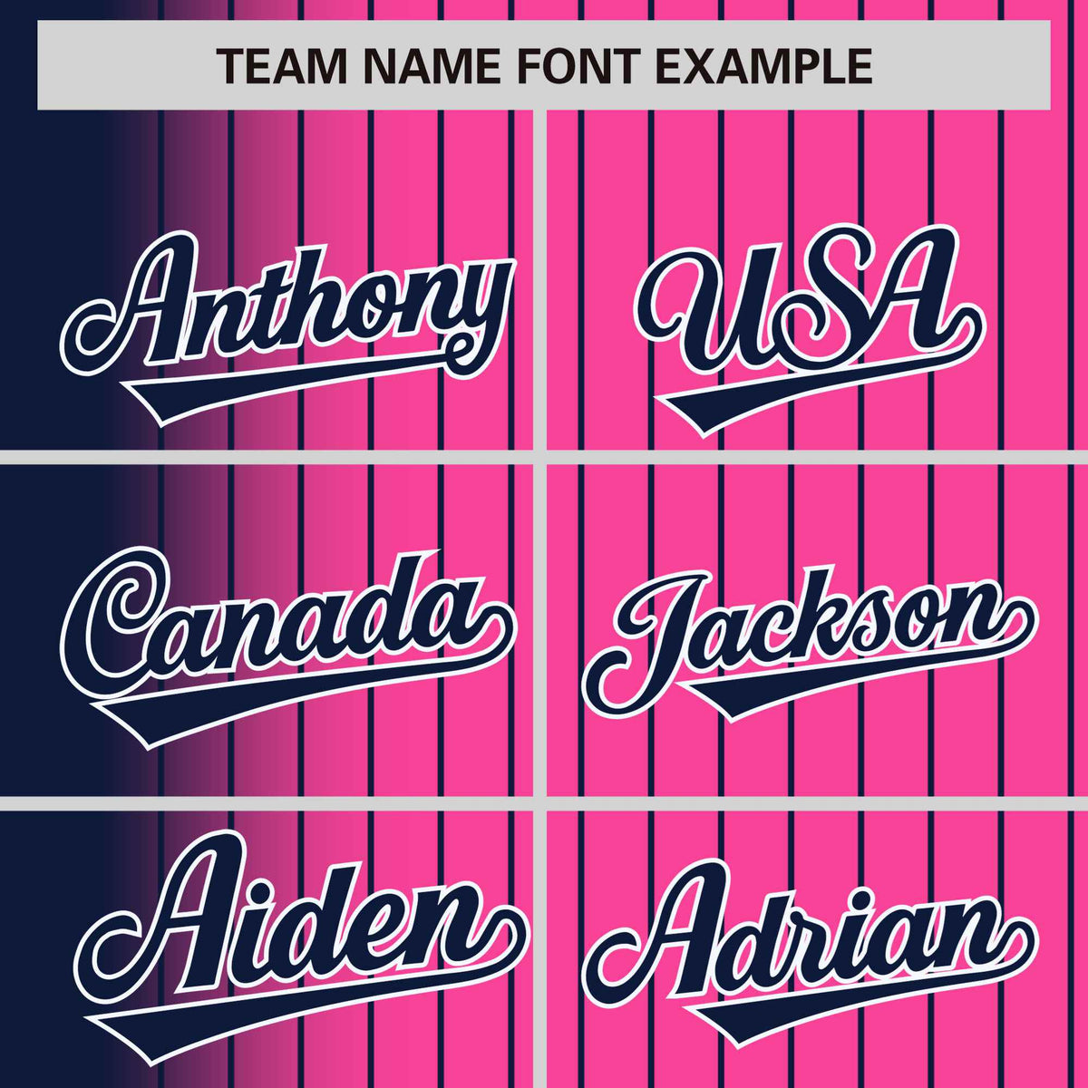 Custom Pink Navy Pinstripe White-Navy Gradient Fashion Varsity Full-Snap Jacket