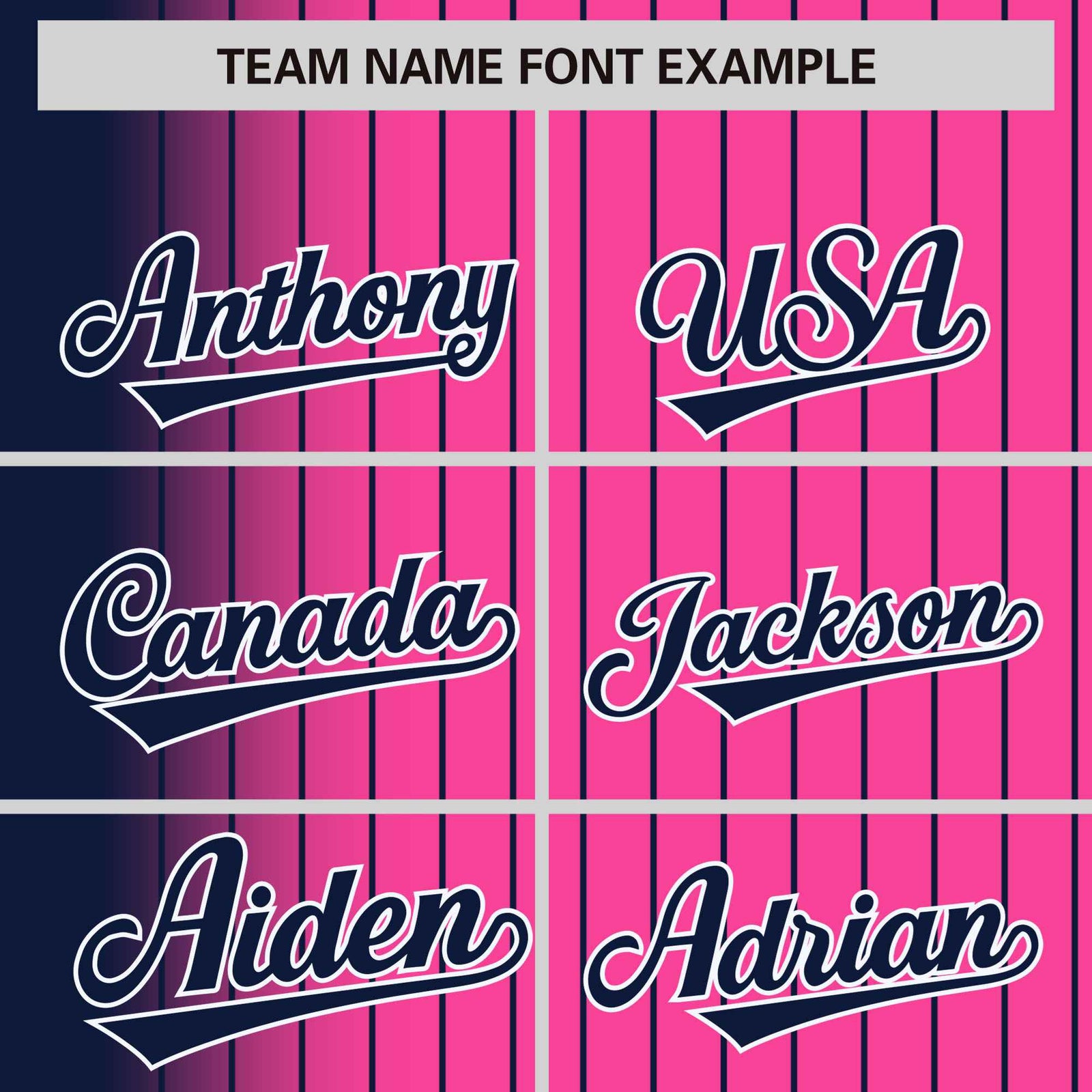 Custom Pink Navy Pinstripe White-Navy Gradient Fashion Varsity Full-Snap Jacket