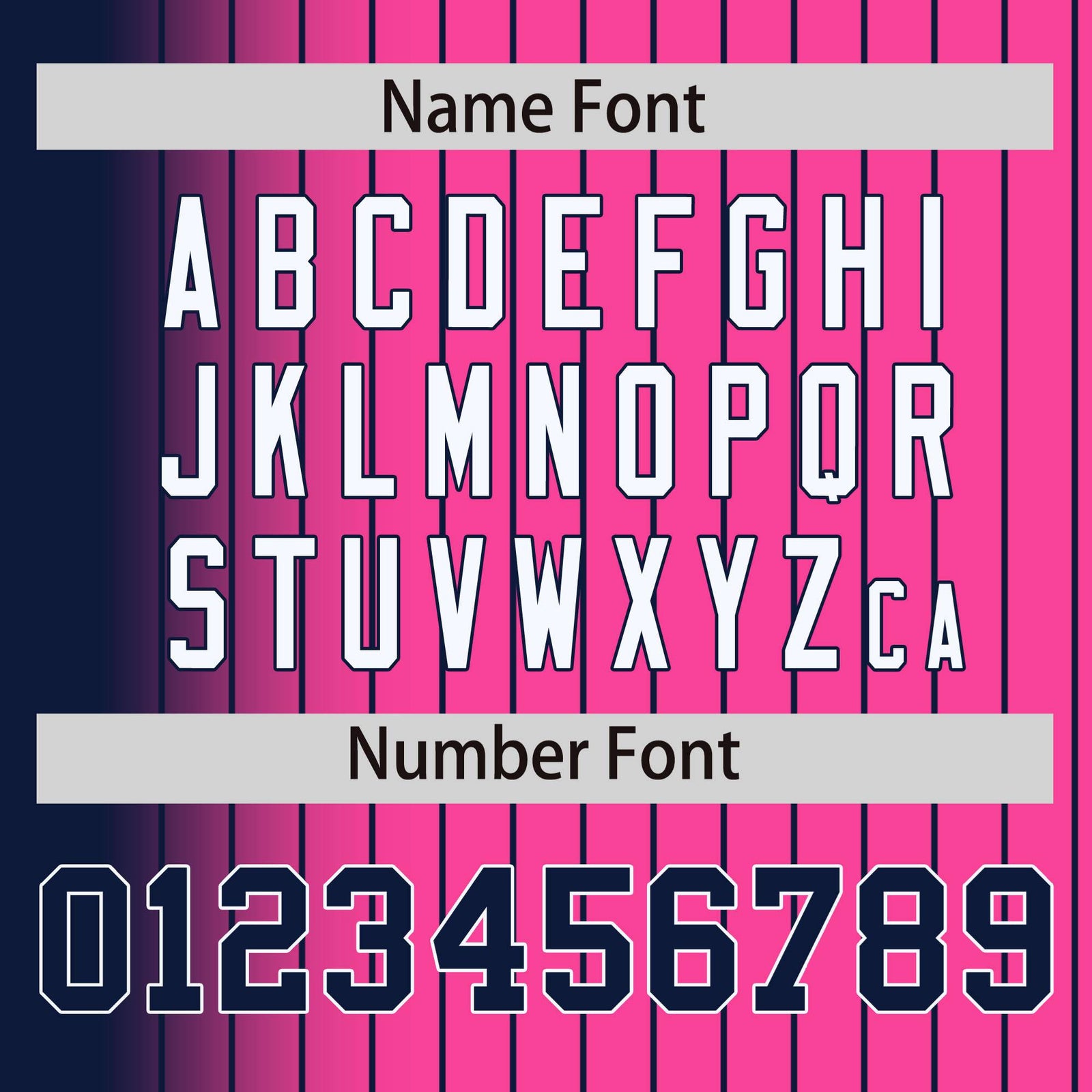 Custom Pink Navy Pinstripe White-Navy Gradient Fashion Varsity Full-Snap Jacket